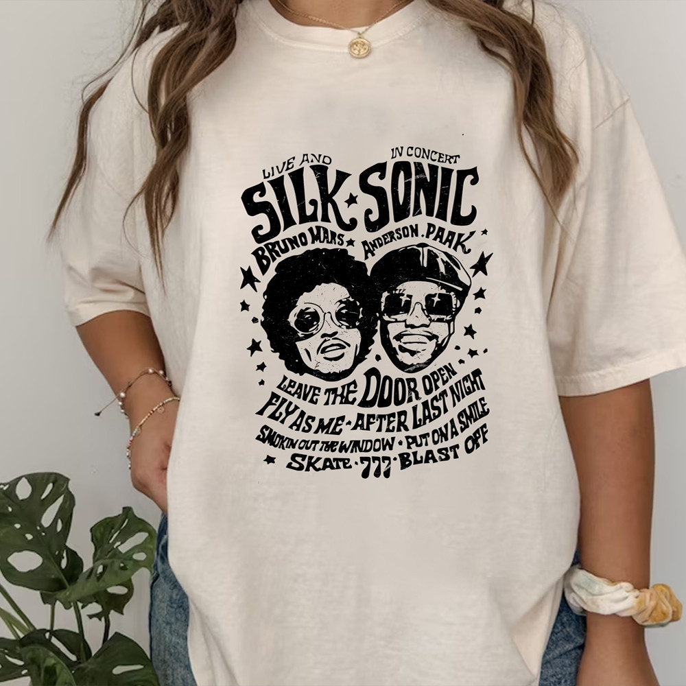 Silk Shirt Rnb Silk Sonic T-Shirt Anderson Paak RnB Bruno Mars RnB Jazz Hip Hop Fan Merch-1 Silk Shirt Rnb Silk Sonic T-Shirt Anderson Paak RnB Bruno Mars RnB Jazz Hip Hop Fan Merch-1