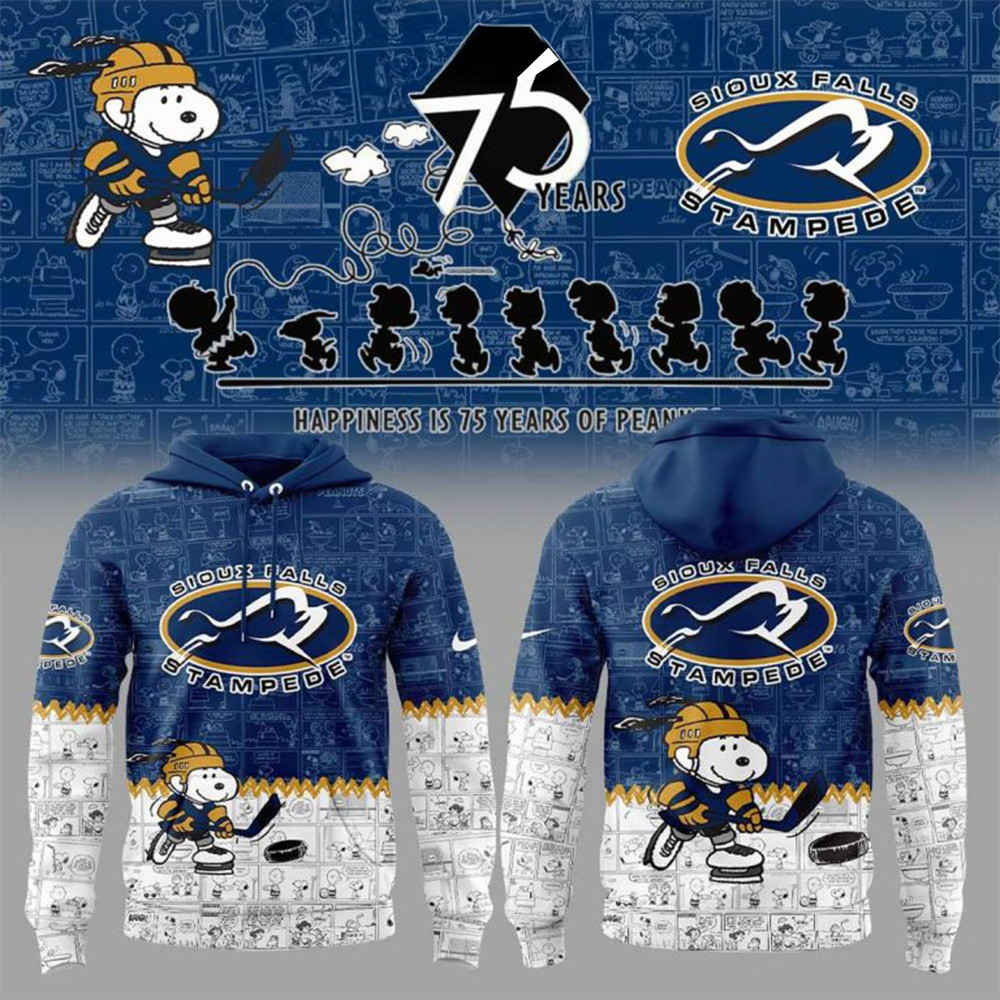 Sioux Falls Stampede 75th Anniversary Snoopy Peanuts Hoodie Fathers Day Presents-1 Sioux Falls Stampede 75th Anniversary Snoopy Peanuts Hoodie Fathers Day Presents-1