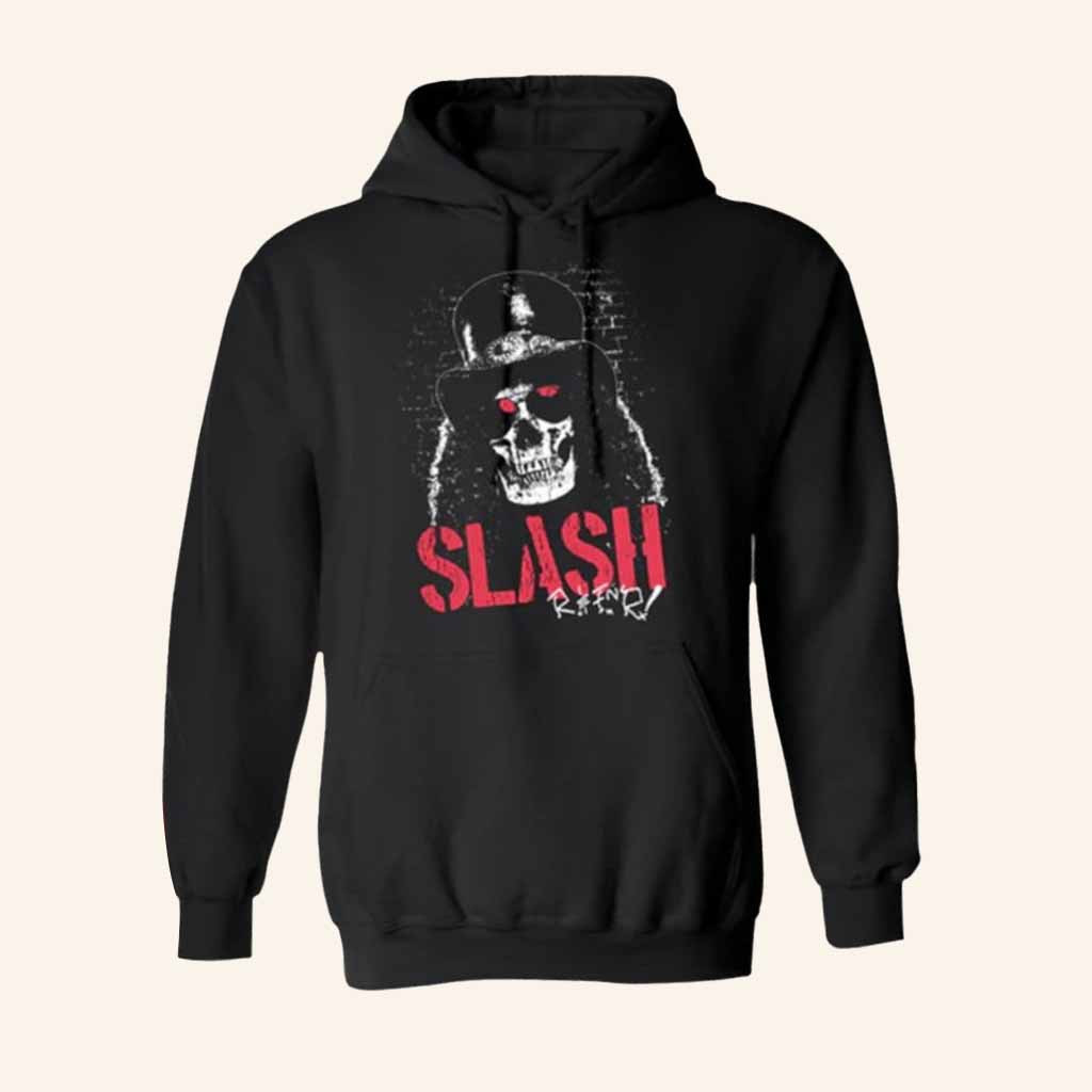 Slash Merch Skull Portrait Black Hoodie Unique Halloween Gift For Brother-1