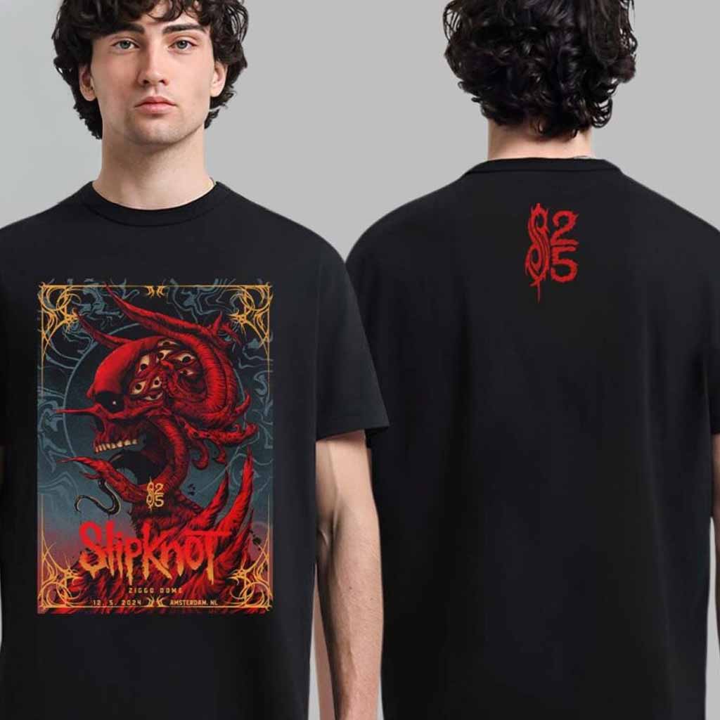 Slipknot 2024 Tour Merch Tee For Amsterdam Netherlands At Ziggo Dome On December 5 2024 T-Shirt Fan Gift Ideas-1