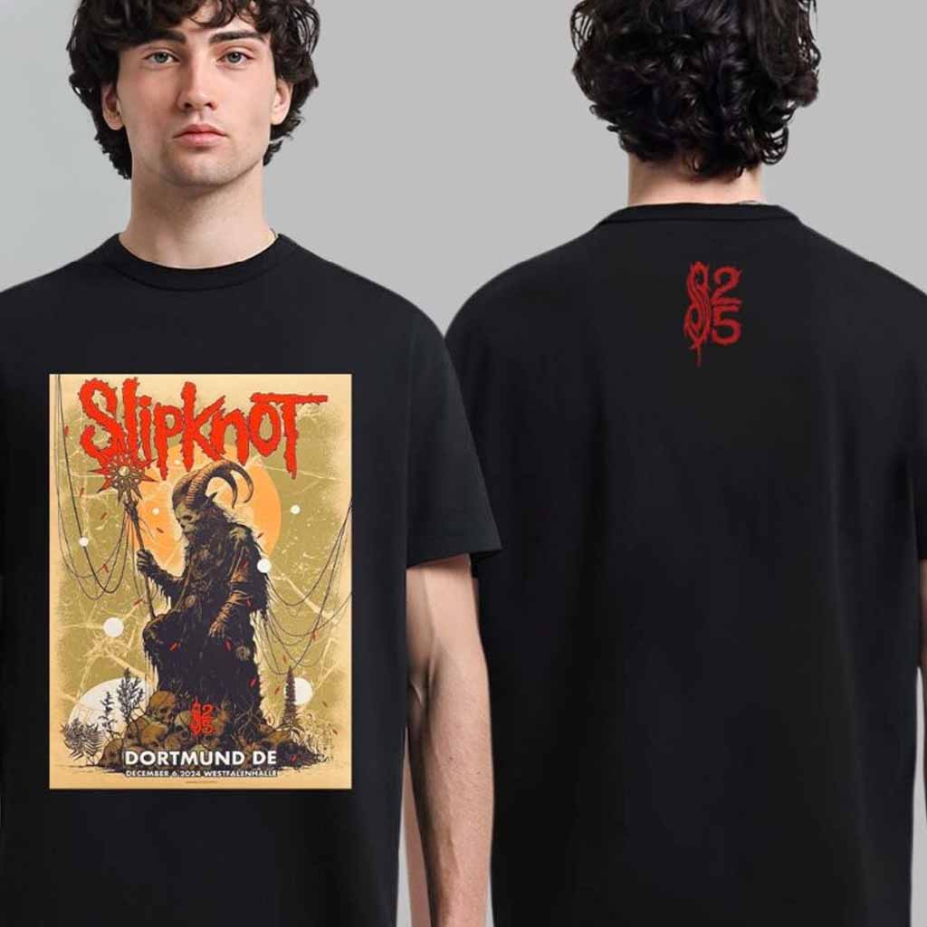 Slipknot Merch Tee For Show In Dortmund Germany At Westfalenhalle On December 6 2024  T-Shirt Gifts For Fans-1 Slipknot Merch Tee For Show In Dortmund Germany At Westfalenhalle On December 6 2024  T-Shirt Gifts For Fans-1
