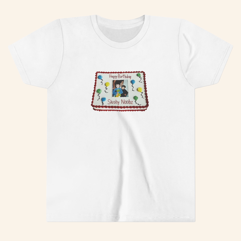 Slushy Noobz Merch Birthday Cake Happy Birthday Slushy Noobz T-Shirt Gift Ideas For Fans-1