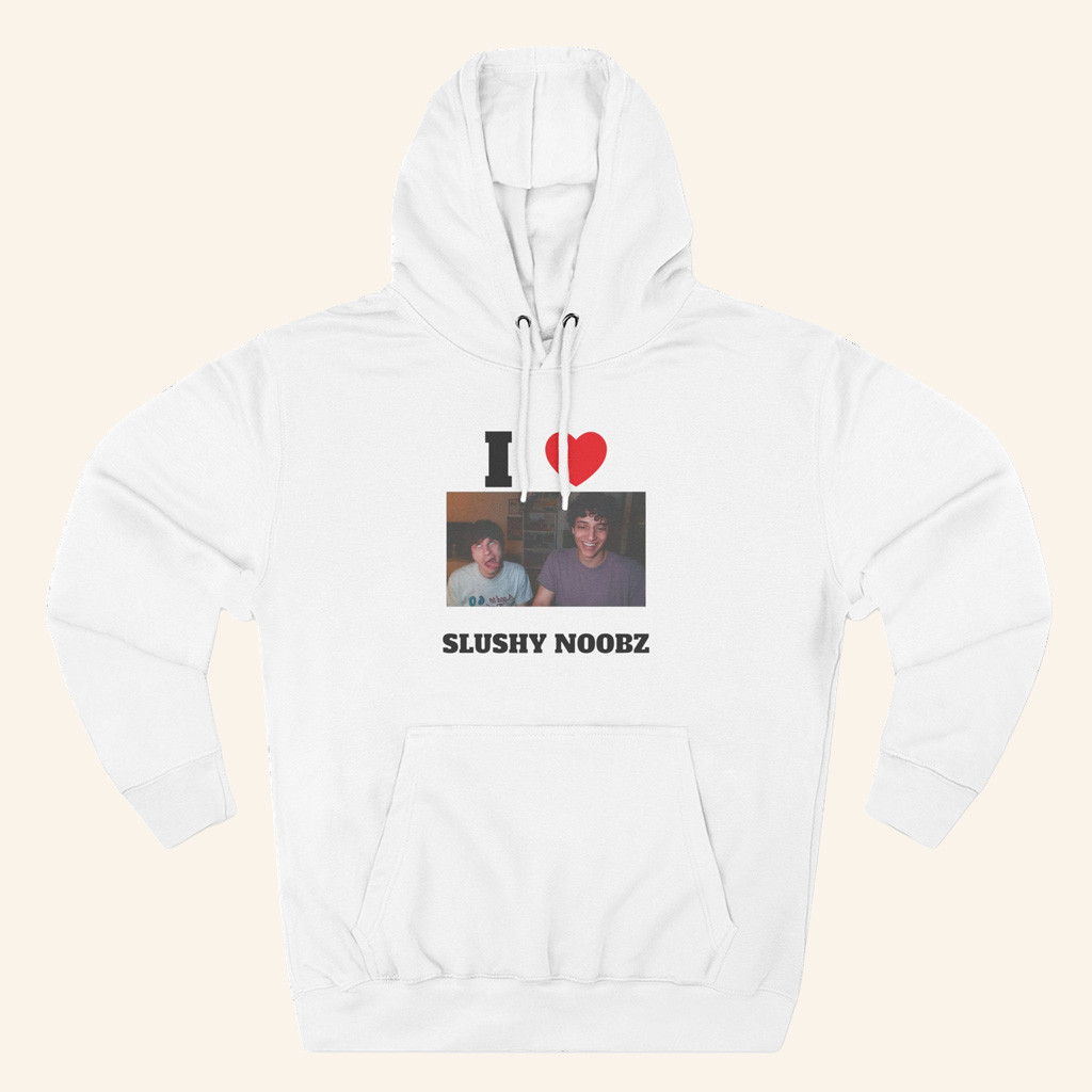 Slushy Noobz Merch I Heart Slushy Noobz White Hoodie Christmas Gift Ideas For Fans-1 Slushy Noobz Merch I Heart Slushy Noobz White Hoodie Christmas Gift Ideas For Fans-1