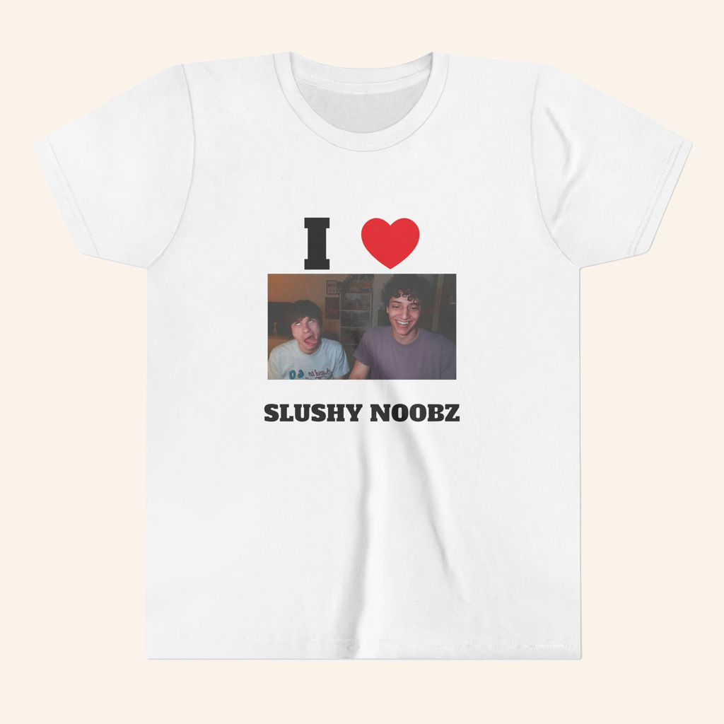 Slushy Noobz Merch I Heart Slushy Noobz White T-Shirt Christmas Gift For Fans-1 Slushy Noobz Merch I Heart Slushy Noobz White T-Shirt Christmas Gift For Fans-1