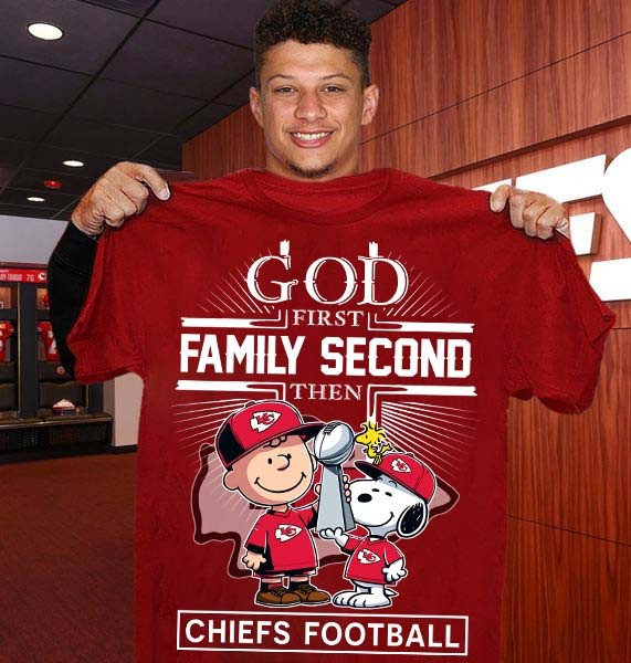 Snoopy God First Family Second Then Chiefs Shirt Gift For Kansas City Chiefs Fans Merch-1