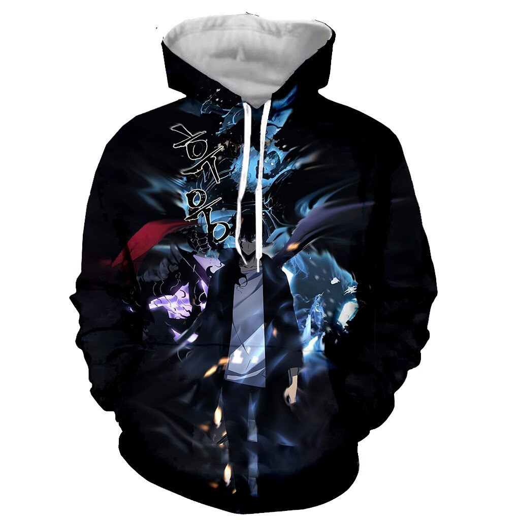Solo Leveling Hoodie Protagonist Sung Jin Woo Hoodie Merchandise Gifts For Manga Fans-1 Solo Leveling Hoodie Protagonist Sung Jin Woo Hoodie Merchandise Gifts For Manga Fans-1