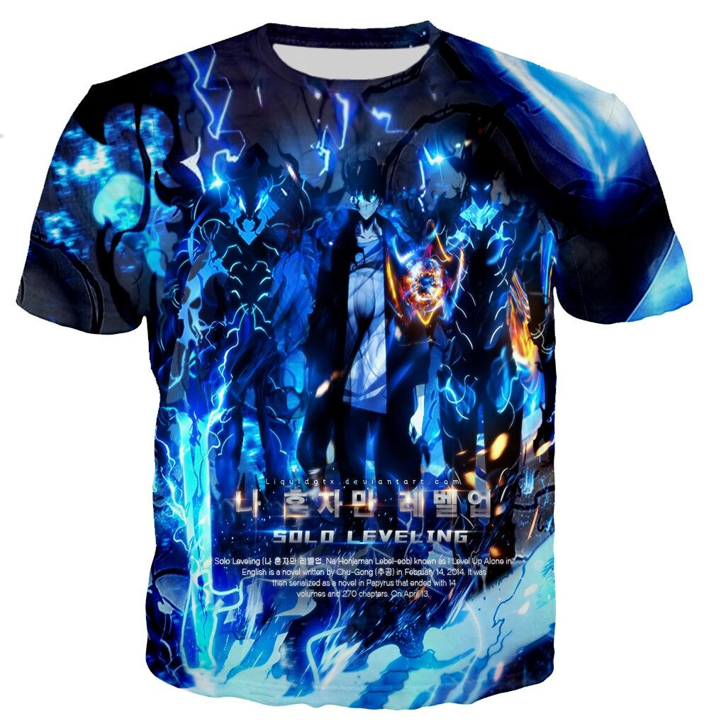 Solo Leveling Shirt Leveling Jin Woo X Beru X Igris T-Shirt Official Merch Manga Fans-1 Solo Leveling Shirt Leveling Jin Woo X Beru X Igris T-Shirt Official Merch Manga Fans-1