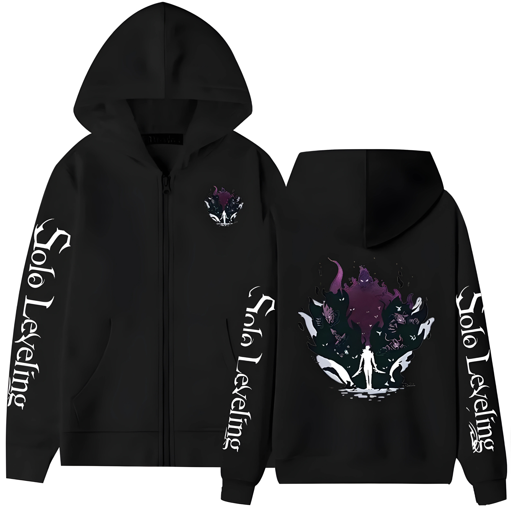 Solo Leveling Zip Up Hoodie Manga Sung Jin Woo Souls Solo Leveling Merchandise-1 Solo Leveling Zip Up Hoodie Manga Sung Jin Woo Souls Solo Leveling Merchandise-1