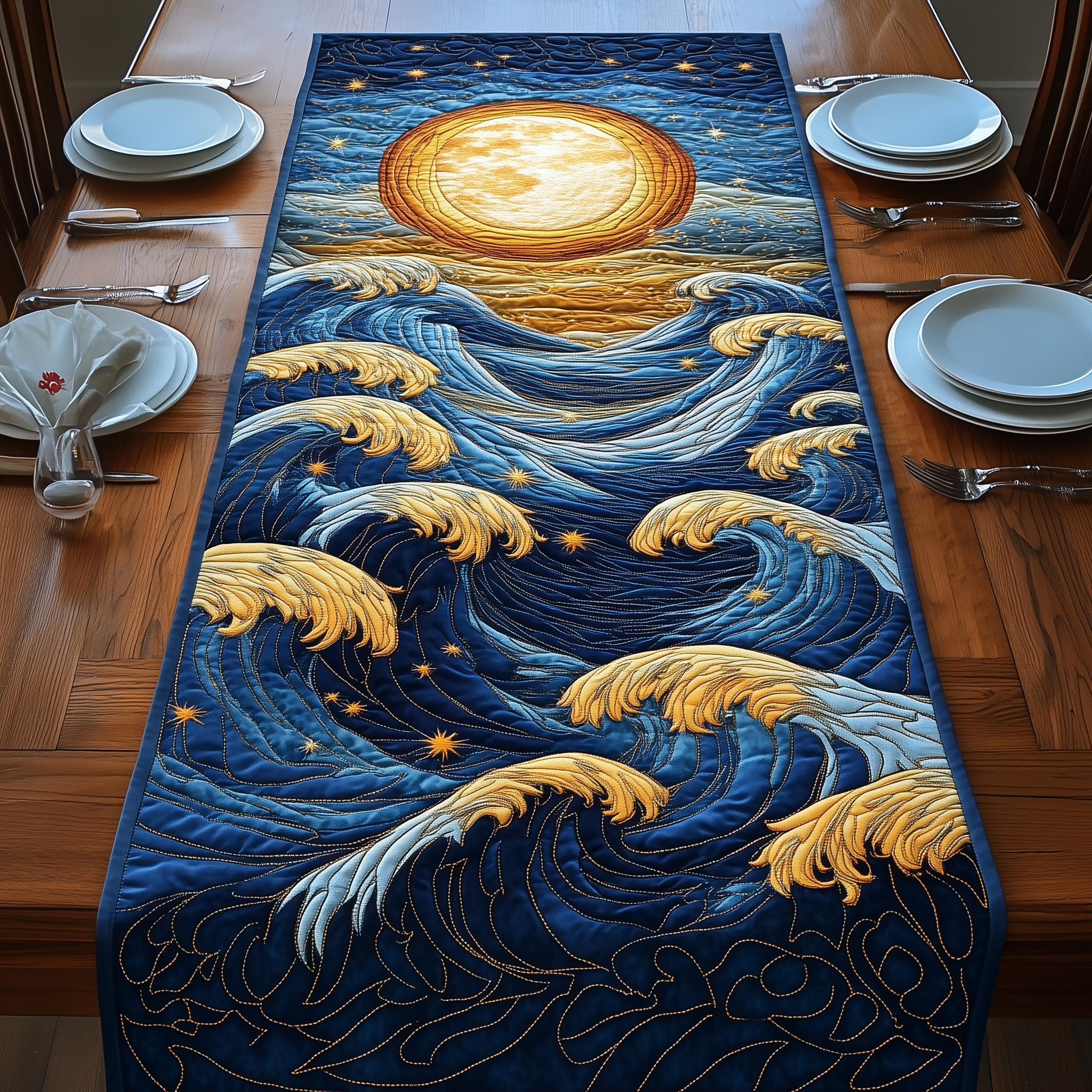 Sound Of Ocean Quilted Table Runner Best Valentines Day Gifts-1 Sound Of Ocean Quilted Table Runner Best Valentines Day Gifts-1