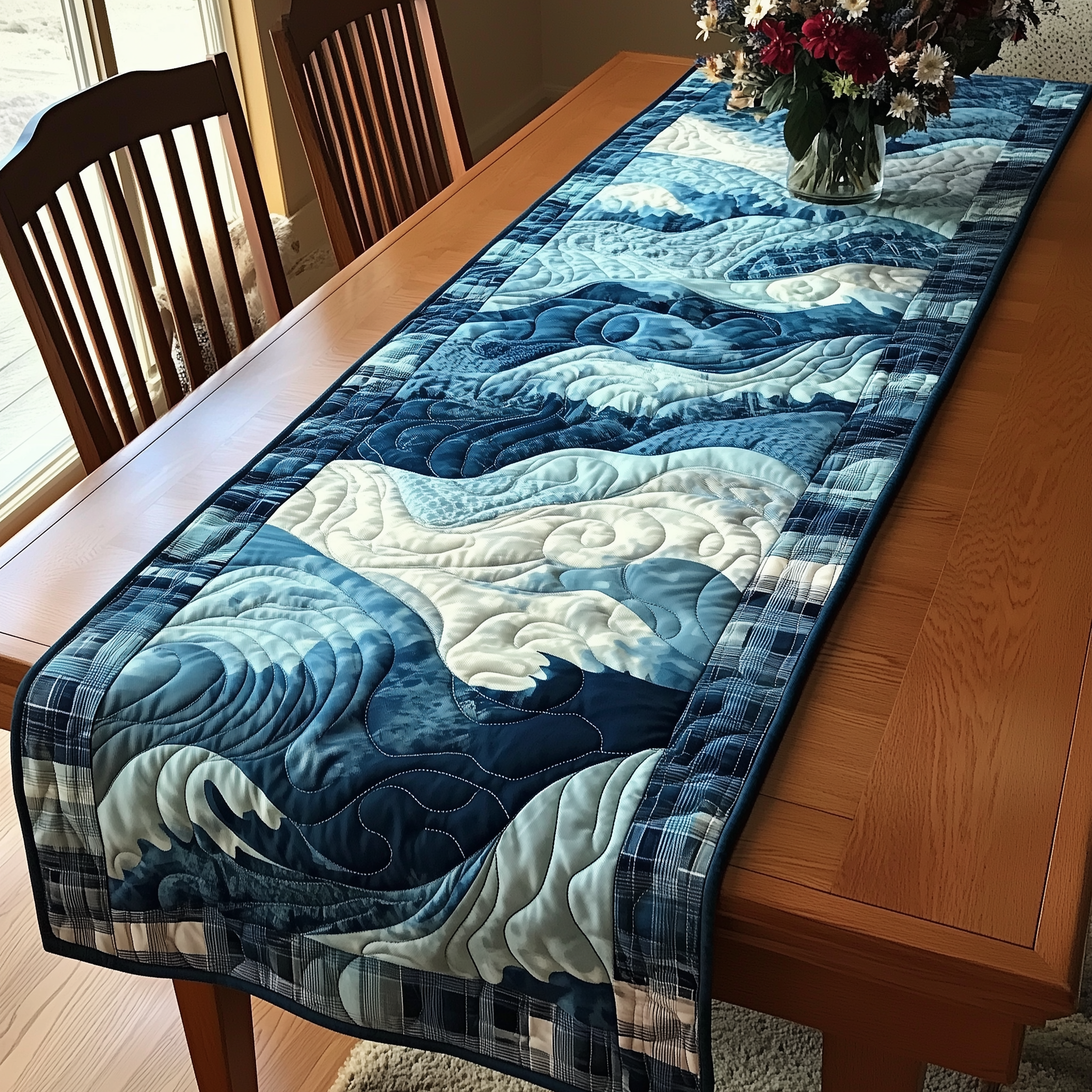 Sound Of Ocean Quilted Table Runner Good Valentine's Day Gifts-1 Sound Of Ocean Quilted Table Runner Good Valentine's Day Gifts-1