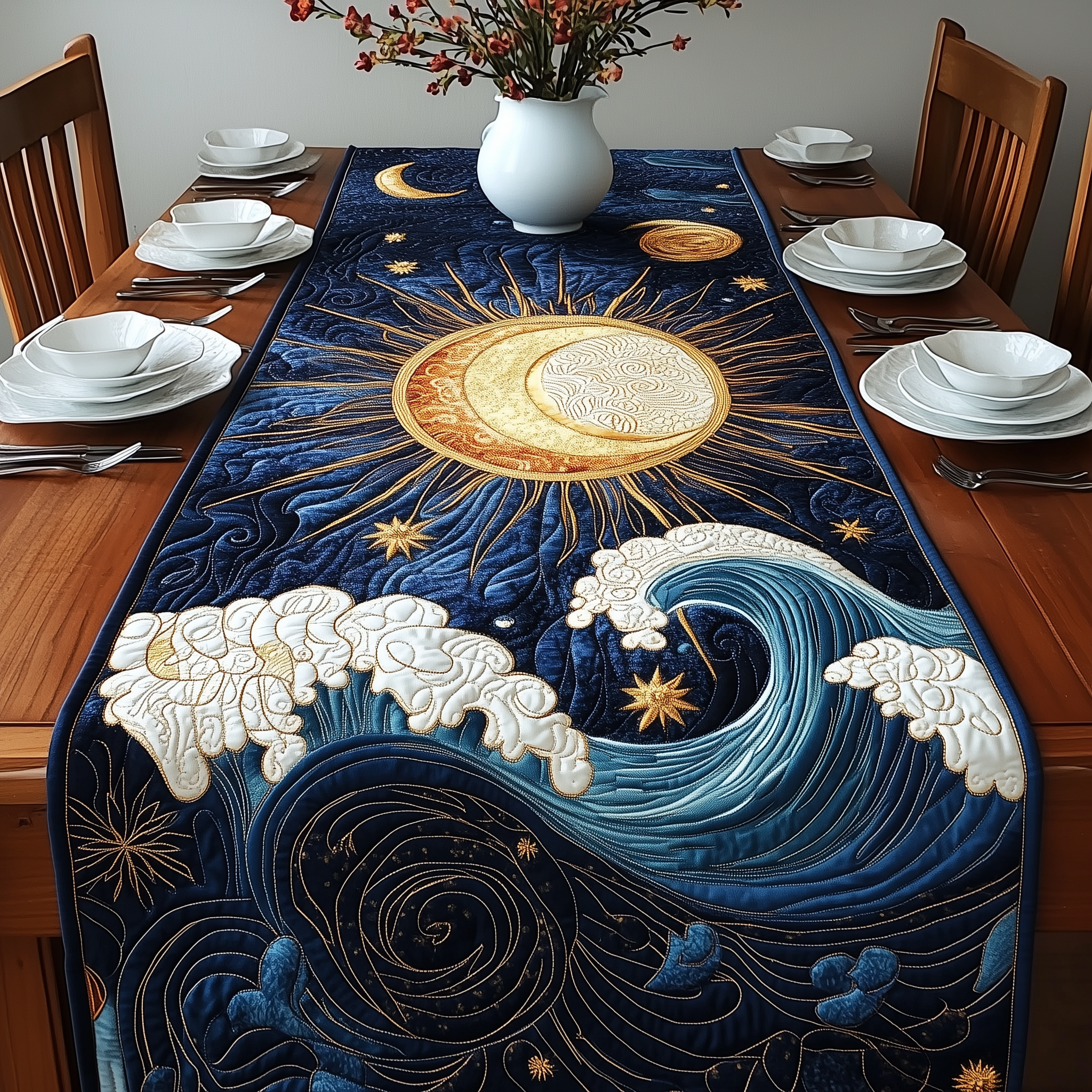 Sound Of Ocean Quilted Table Runner Valentines Day Gift For Husband-1 Sound Of Ocean Quilted Table Runner Valentines Day Gift For Husband-1