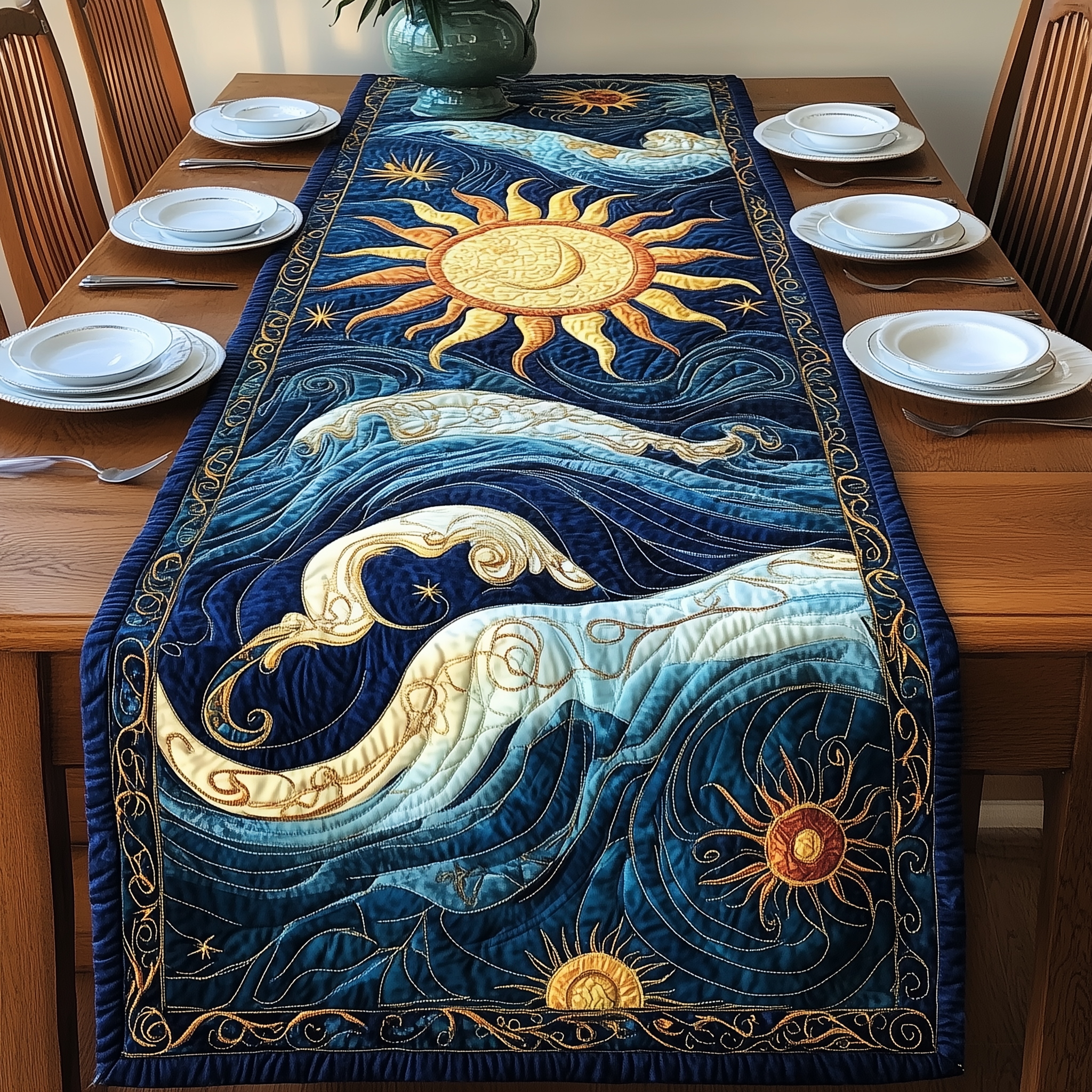 Sound Of Ocean Quilted Table Runner Valentine's Day Gifts For Girlfriend-1 Sound Of Ocean Quilted Table Runner Valentine's Day Gifts For Girlfriend-1