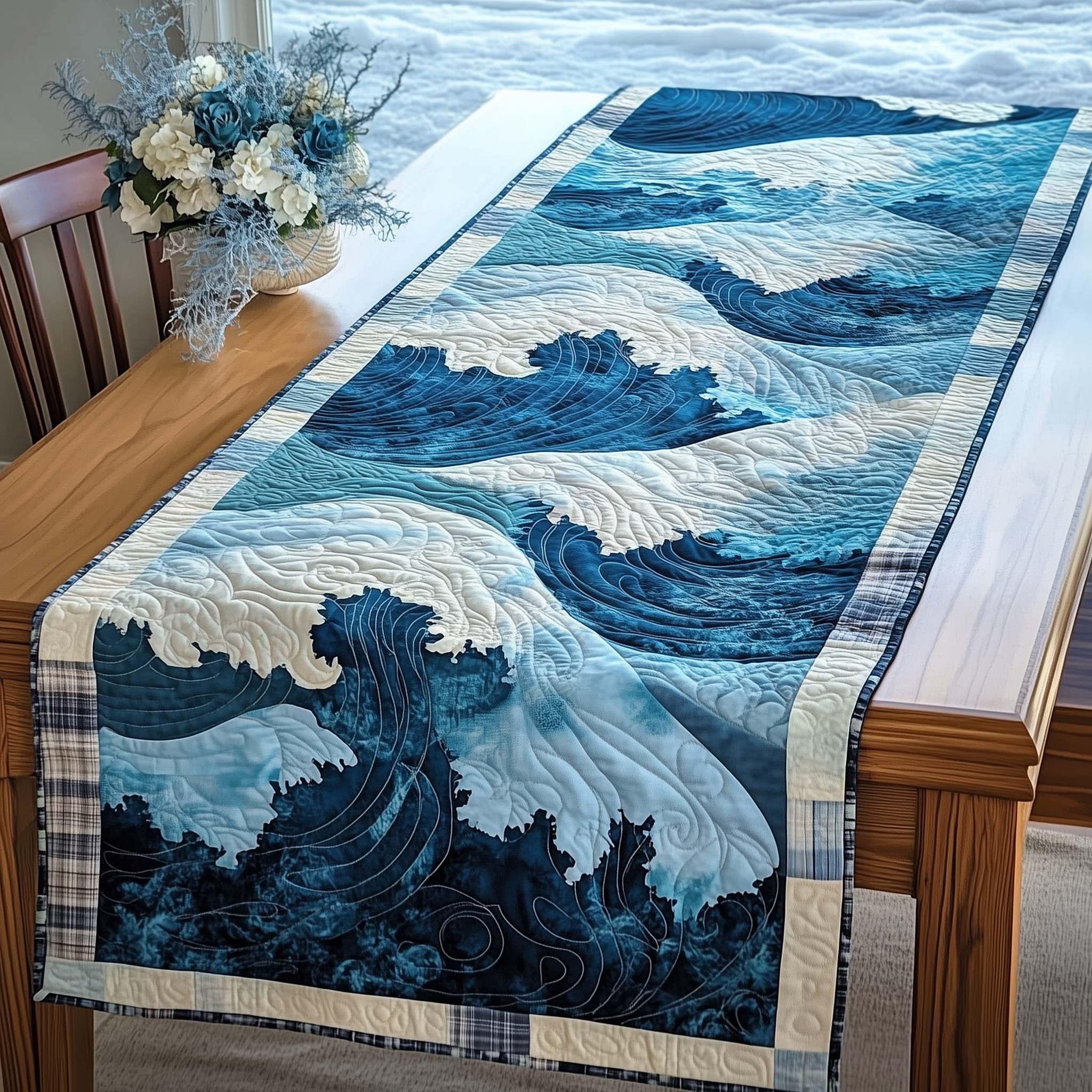 Sound Of Ocean Quilted Table Runner Valentines Day Presents-1 Sound Of Ocean Quilted Table Runner Valentines Day Presents-1