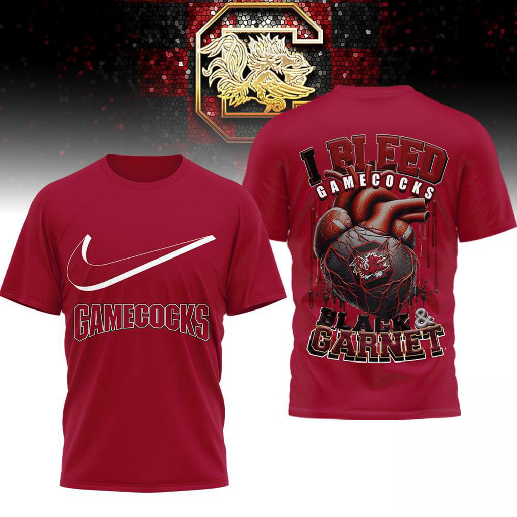 South Carolina Gamecocks 2025 NCAA I Bleed Shirt Gamecocks Merch Football Themed Gifts-1