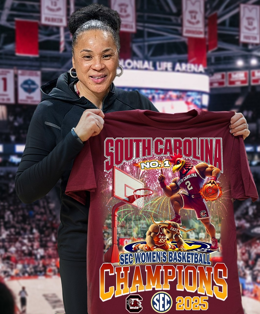South Carolina SEC Women's Basketball Champions 2025 Shirt Merch Gifts For Basketball Fan-1 South Carolina SEC Women's Basketball Champions 2025 Shirt Merch Gifts For Basketball Fan-1