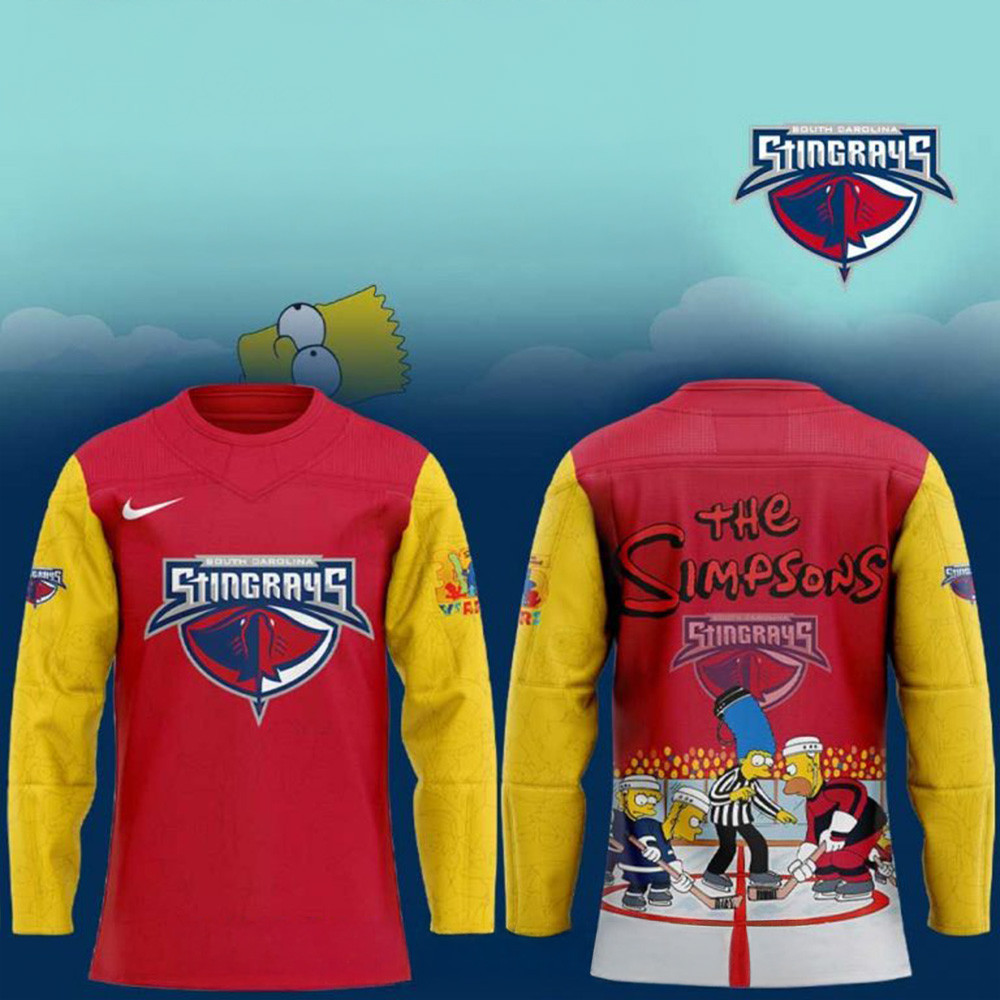 South Carolina Stingrays x 35th The Simpsons Long Sleeve Shirt Stingrays Merch Gifts For Fans-1 South Carolina Stingrays x 35th The Simpsons Long Sleeve Shirt Stingrays Merch Gifts For Fans-1