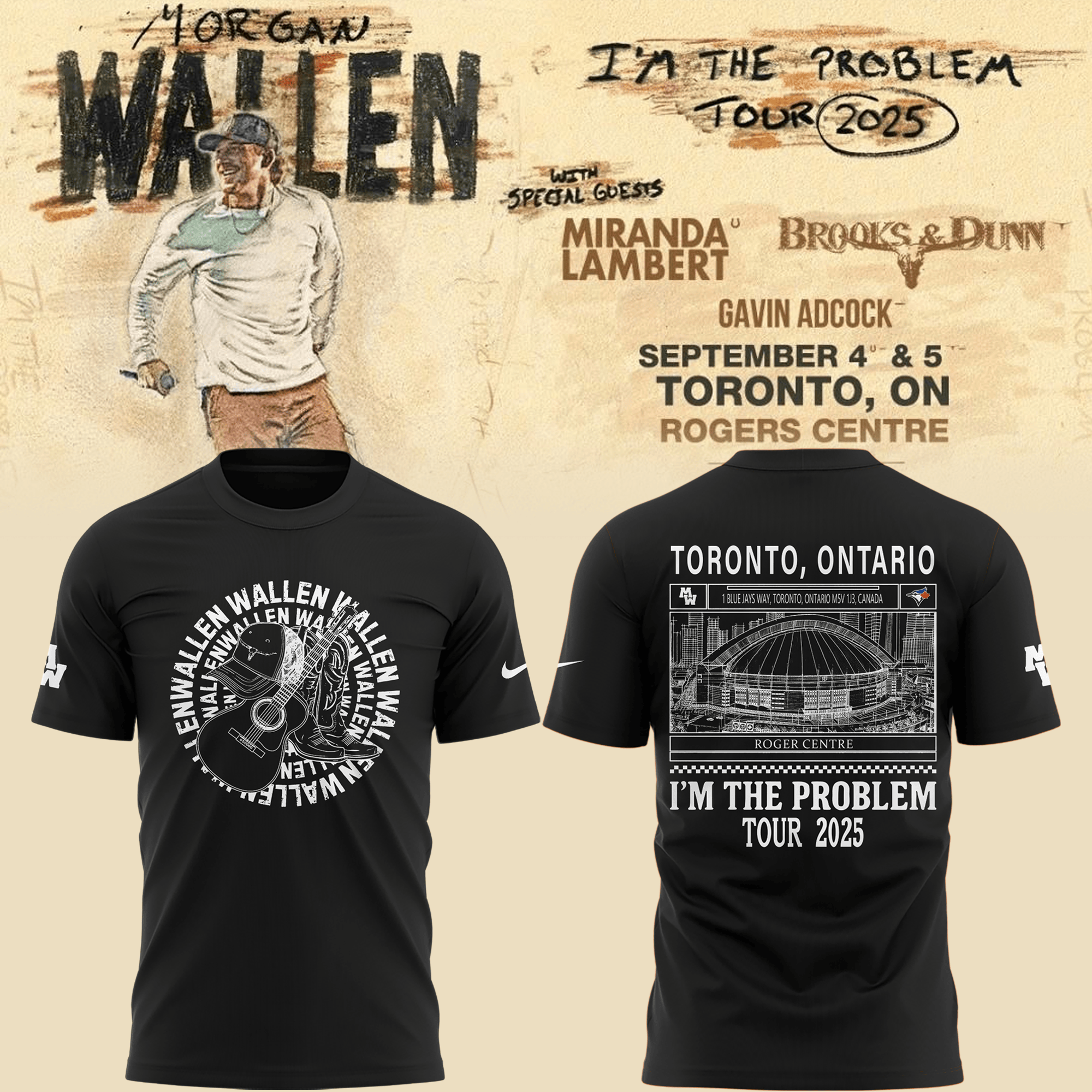 Special Edition New Morgan Wallen X Toronto Blue Jays T-Shirt 2025 For Fans-1