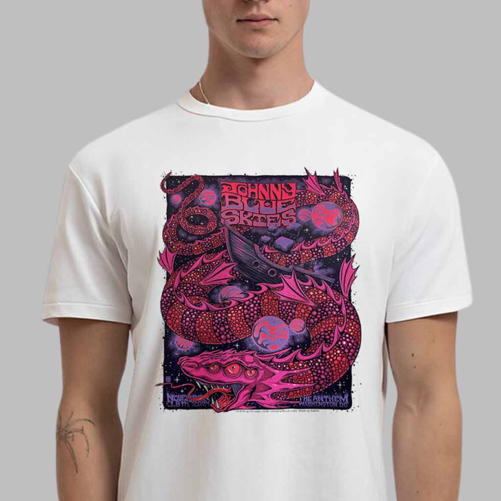 Sturgill Simpson Merch Johnny Blue Skies Poster For Show In Washington DC 2024 T-Shirt-1