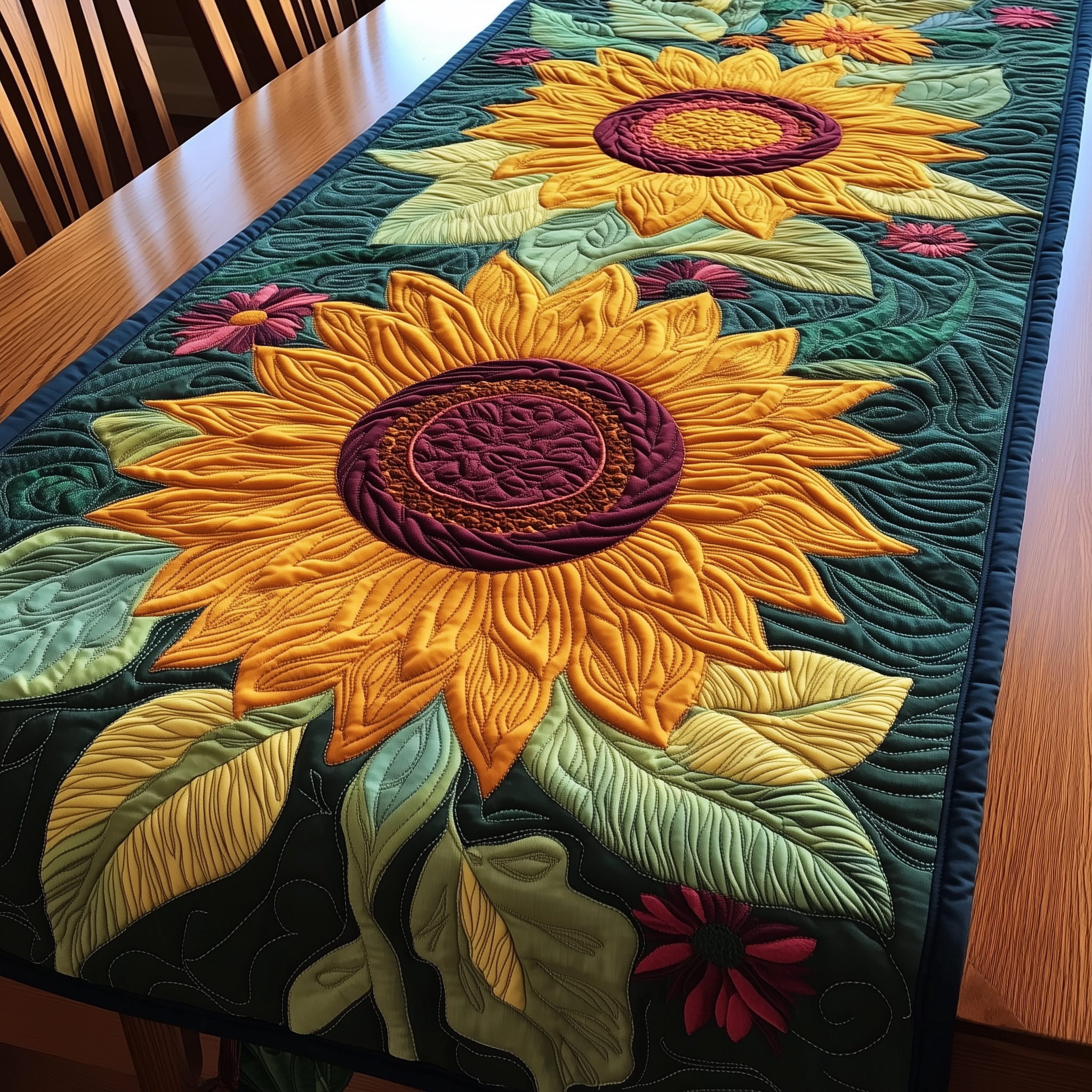 Sunflowers Quilted Table Runner Merchandise Sunflower Christmas Gift Ideas For Her-1 Sunflowers Quilted Table Runner Merchandise Sunflower Christmas Gift Ideas For Her-1