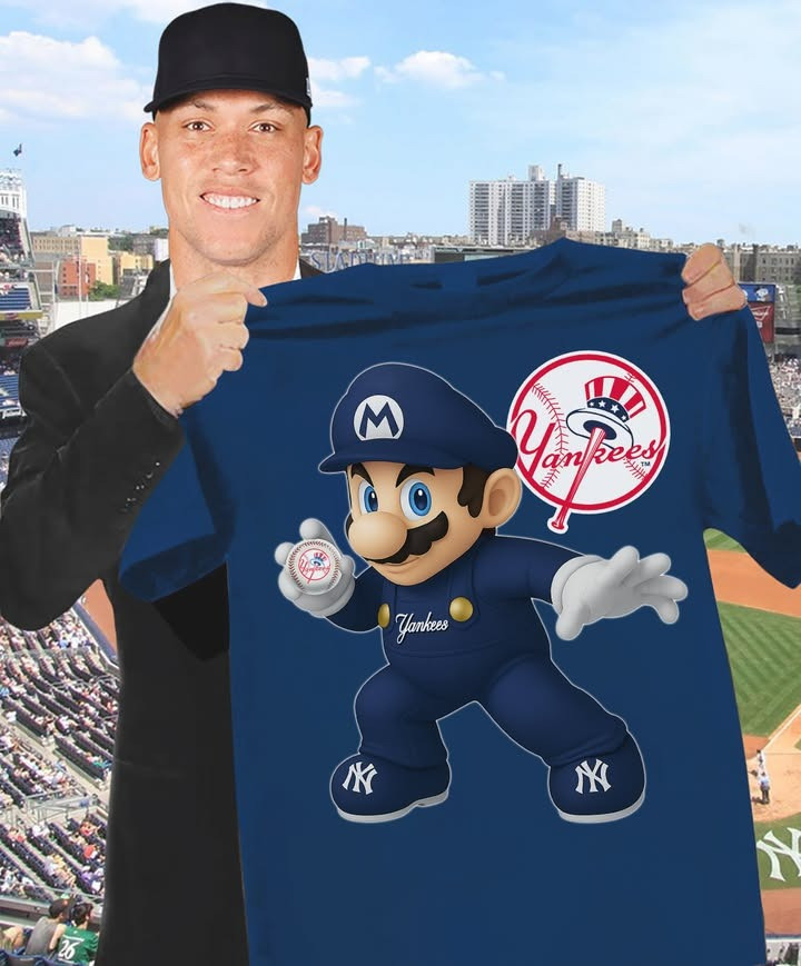 Super Mario NY New York Yankees T-Shirt Cute Gifts For Yankees Fans Mario Lovers For Him-1 Super Mario NY New York Yankees T-Shirt Cute Gifts For Yankees Fans Mario Lovers For Him-1
