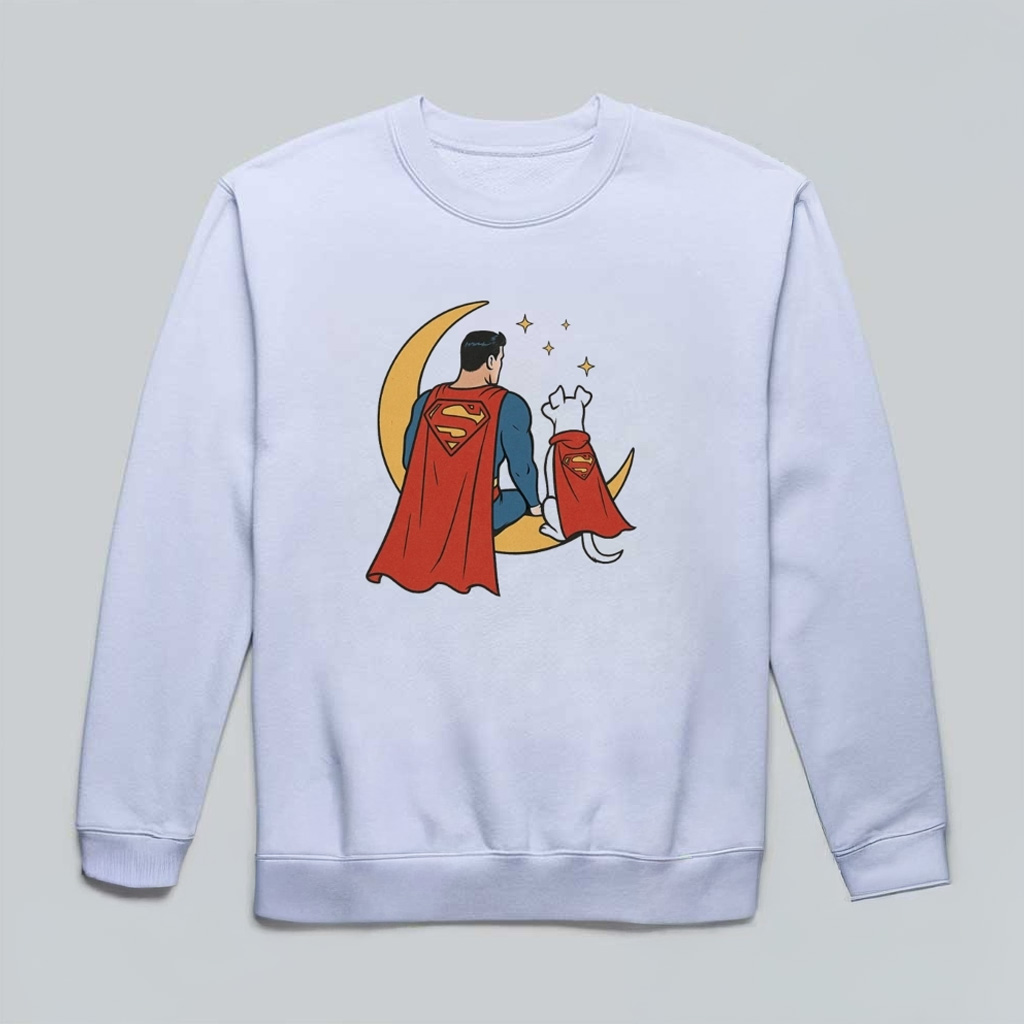 Superman And Flying Super Dog Krypto Sweatshirt Birthday Gift Ideas For Him-1 Superman And Flying Super Dog Krypto Sweatshirt Birthday Gift Ideas For Him-1