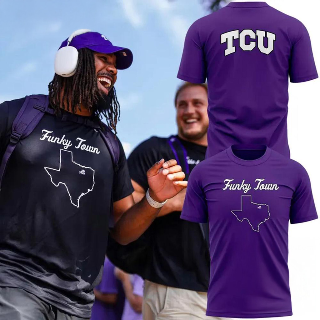 TCU Horned Frogs Football Funky Town 2025 T-Shirt Fan Merch Football Gifts For Men-1 TCU Horned Frogs Football Funky Town 2025 T-Shirt Fan Merch Football Gifts For Men-1