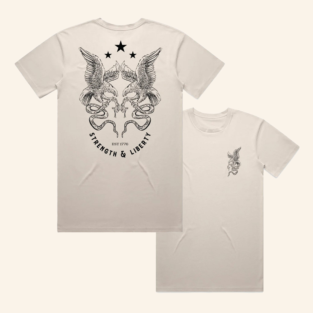 TPUSA Merch Strength And Liberty EST 1776 T-Shirt Unique Gifts For Husband-1