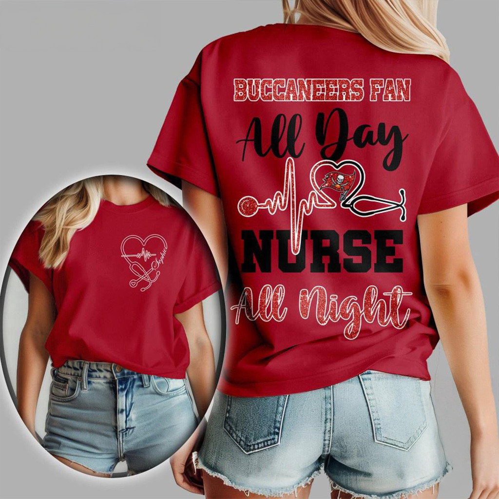 Tampa Bay Buccaneers NFL All Day Nurse All Night Shirt Buccaneers Merch Gifts For Mother-1
