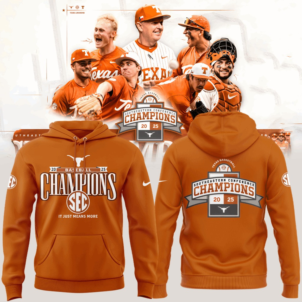 Texas Baseball Southeastern Conference SEC Champions 2025 Hoodie Fan Merch Clothing-1