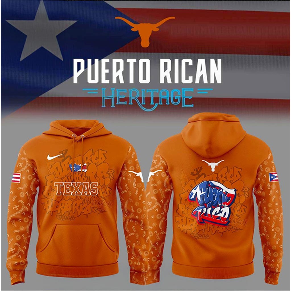 Texas Longhorns Puerto Rican Heritage Hoodie Texas Longhorns Merch Best Gift For Men-1