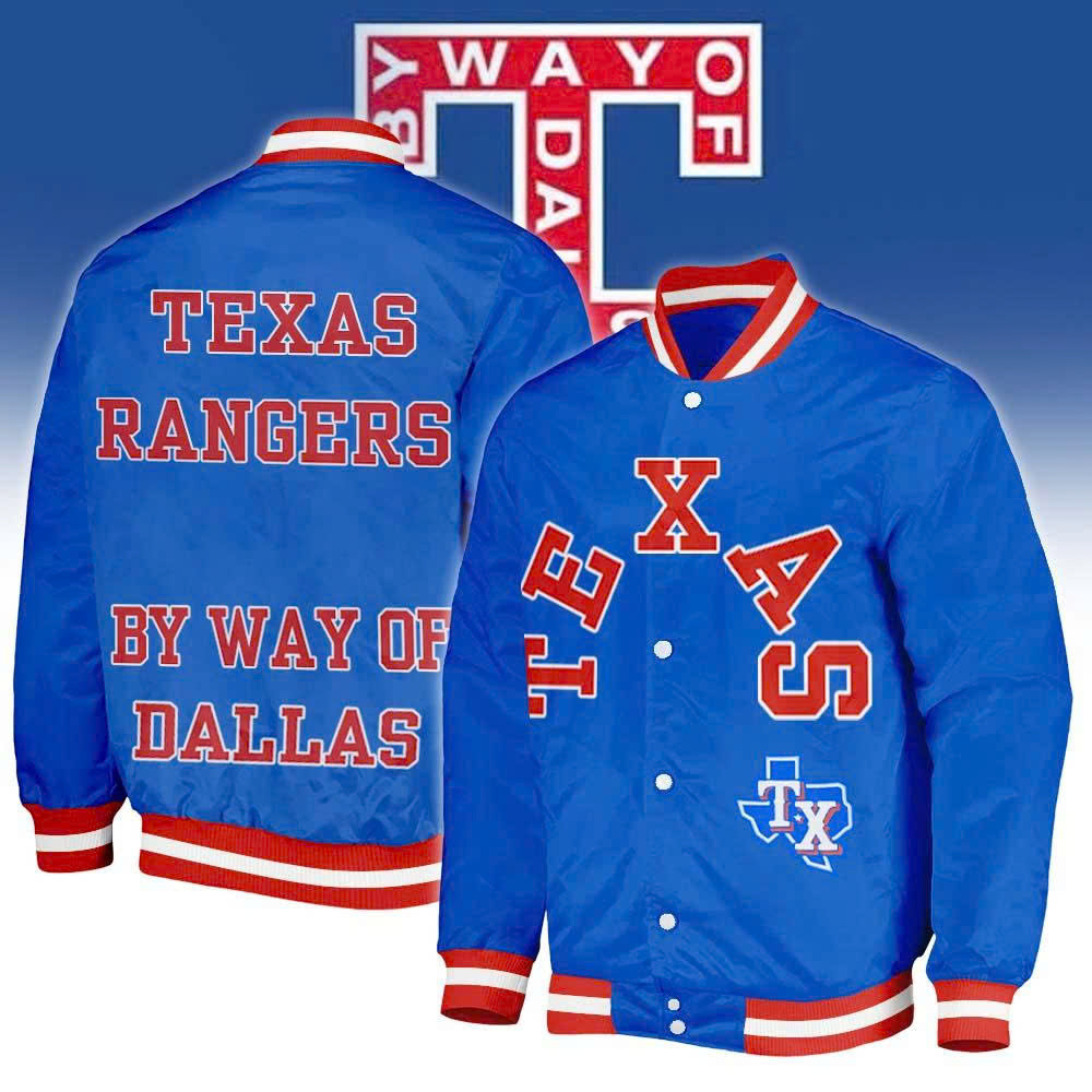 Texas Rangers Merch Bomber Jacket By Way Of Dallas Best Baseball Fans Present-1 Texas Rangers Merch Bomber Jacket By Way Of Dallas Best Baseball Fans Present-1