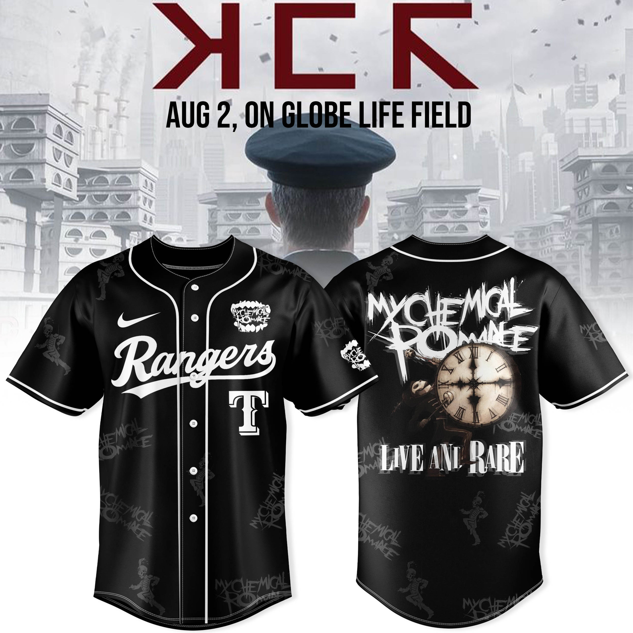 Texas Rangers X My Chemical Romance Jersey Live And Rare Merch Fans Gift-1 Texas Rangers X My Chemical Romance Jersey Live And Rare Merch Fans Gift-1