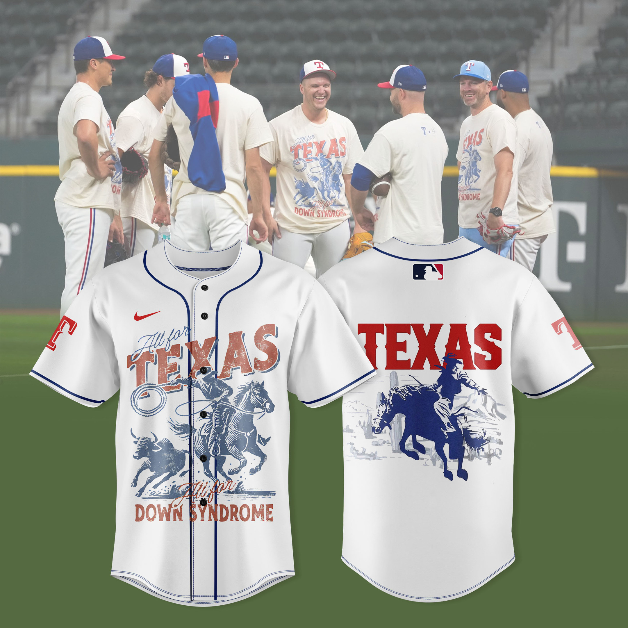 Texas Rangers X The Burger Jersey Family Foundation All For Down Syndrome Best Fans Merch-1 Texas Rangers X The Burger Jersey Family Foundation All For Down Syndrome Best Fans Merch-1