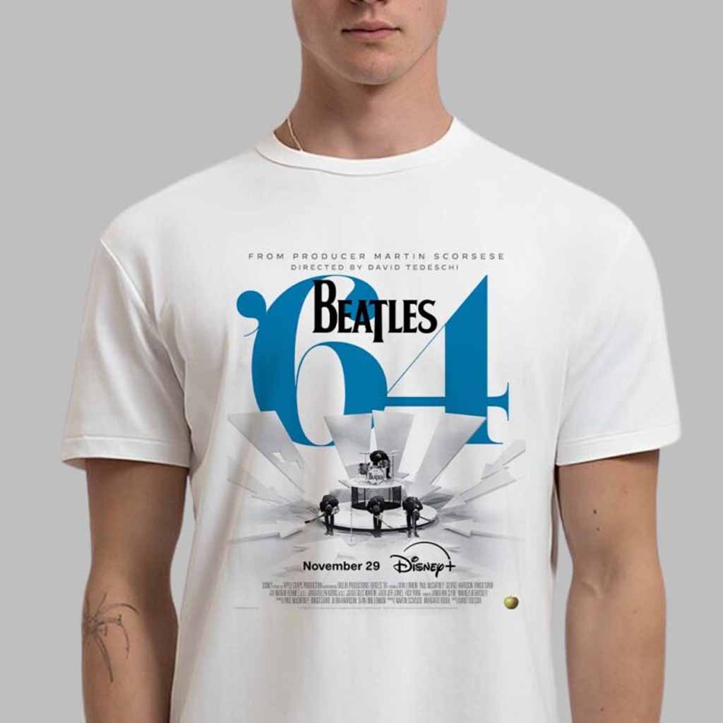The Beatles Merch Beatles 64 Original Documentary Disney Plus Poster T-Shirt Gift For Fans-1