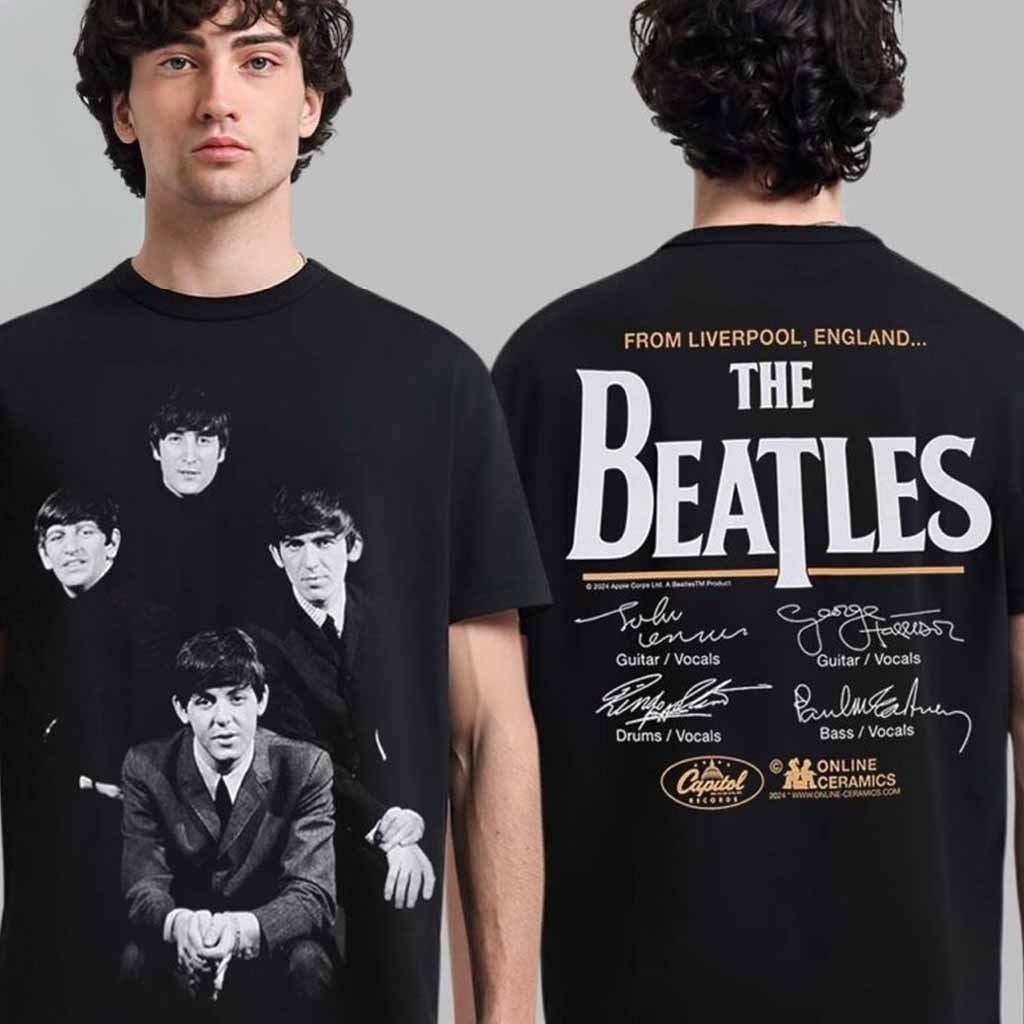 The Beatles x Ceramic Onlines From Liverpool England Potrait T-Shirt Gifts For Music Fans-1