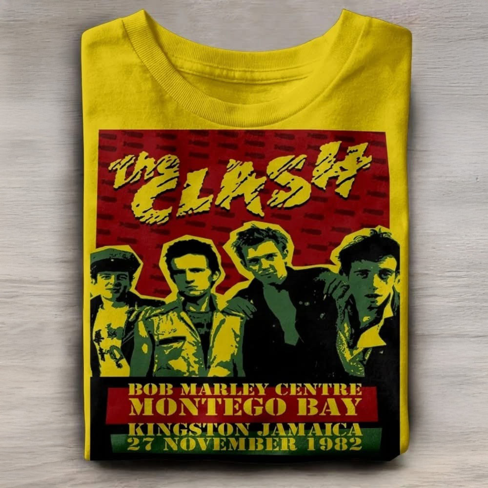 The Clash Merch T-Shirt Bob Marley Centre Montego Bay Kingston Jamaica 27 November 1982-1