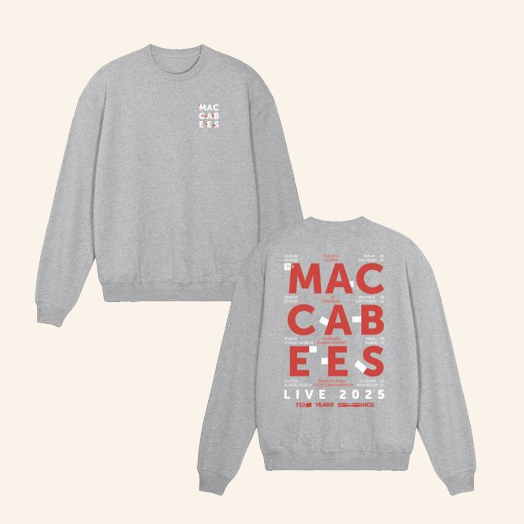 The Maccabees Merch The Maccabees 2025 Grey Tour Crewneck Sweatshirt Him Gifts-1 The Maccabees Merch The Maccabees 2025 Grey Tour Crewneck Sweatshirt Him Gifts-1