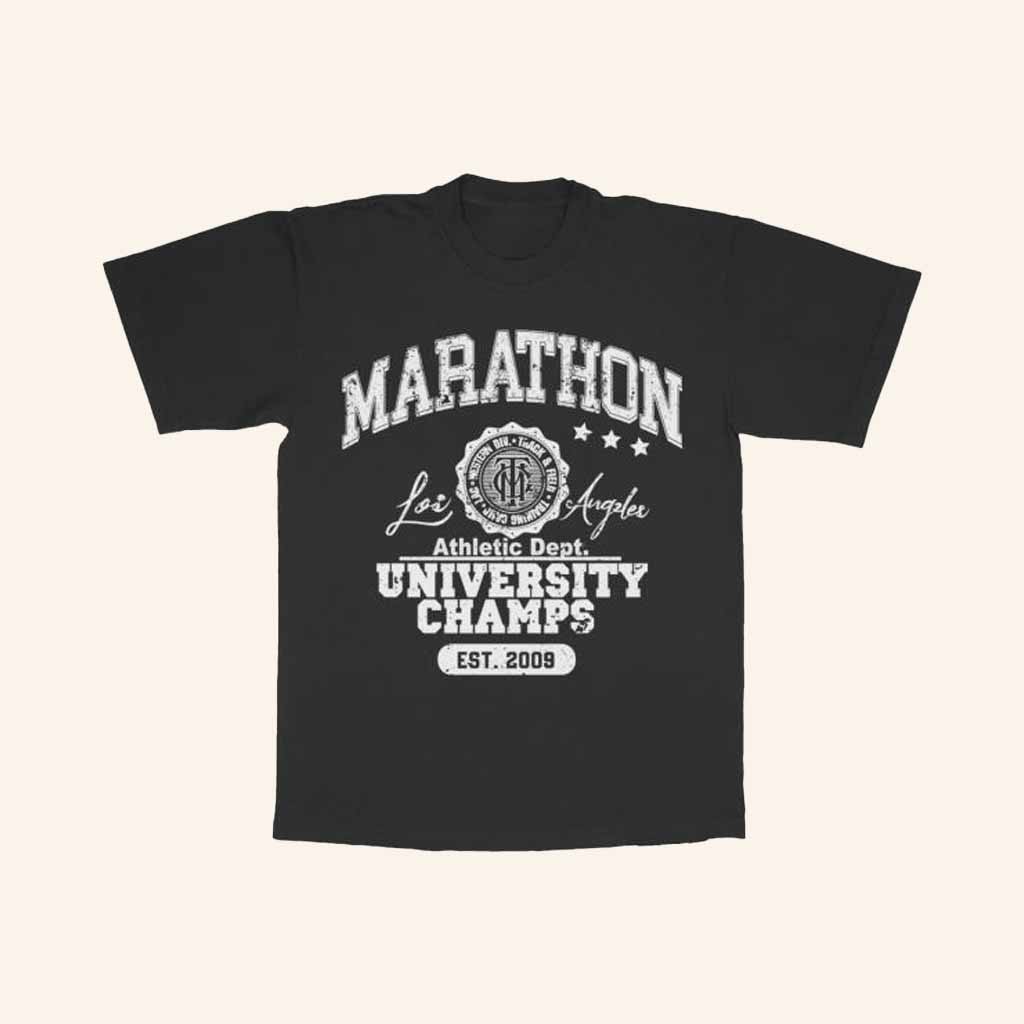 The Marathon Clothing Merch Marathon University T-Shirt Black Gifts For Brother-1