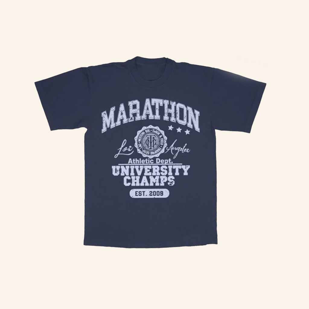 The Marathon Clothing Merch Marathon University T-Shirt Navy Gifts For Him-1 The Marathon Clothing Merch Marathon University T-Shirt Navy Gifts For Him-1