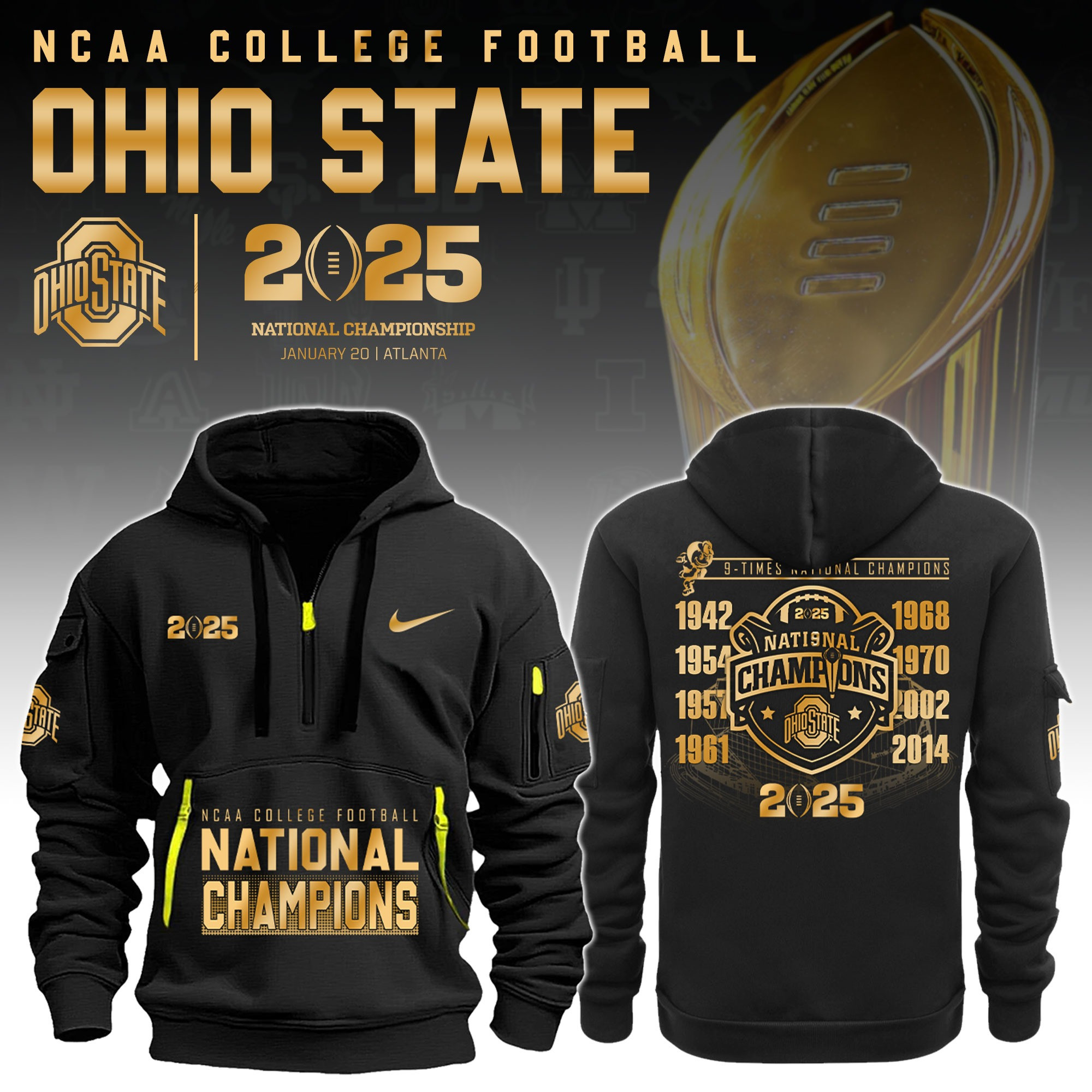 The Ohio State NCAA National Champions 2025 Half Zipper Hoodie Buckeyes Gifts For Fans-1 The Ohio State NCAA National Champions 2025 Half Zipper Hoodie Buckeyes Gifts For Fans-1
