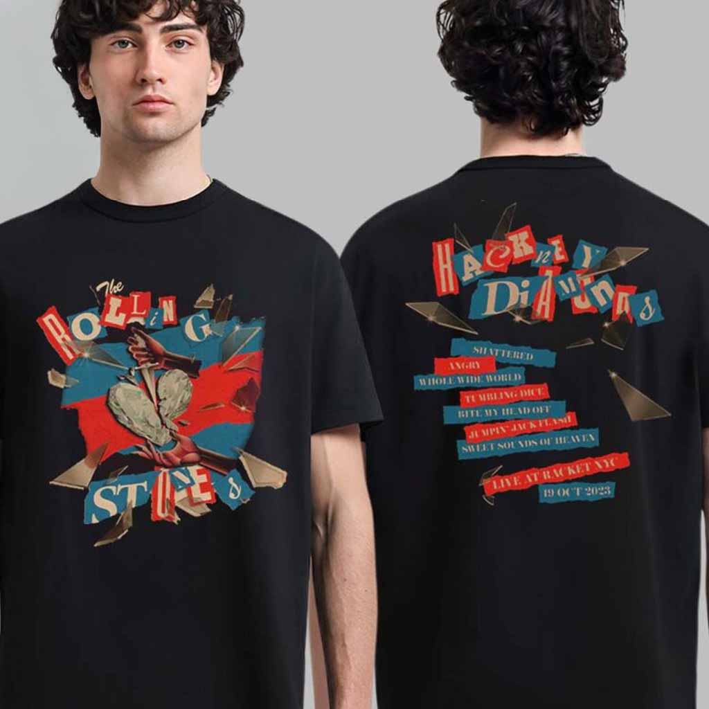 The Rolling Stones Hackney Diamonds Racket Setlist T-Shirt The Rolling Stones Merch Rock Band Fans Gifts-1