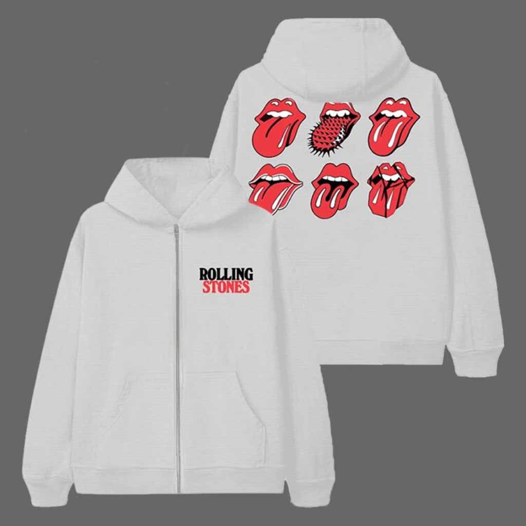 The Rolling Stones Licks The Evolution Of The Tongue Artwork Zip Hoodie The Rolling Stones Merch Daughter Gifts-1