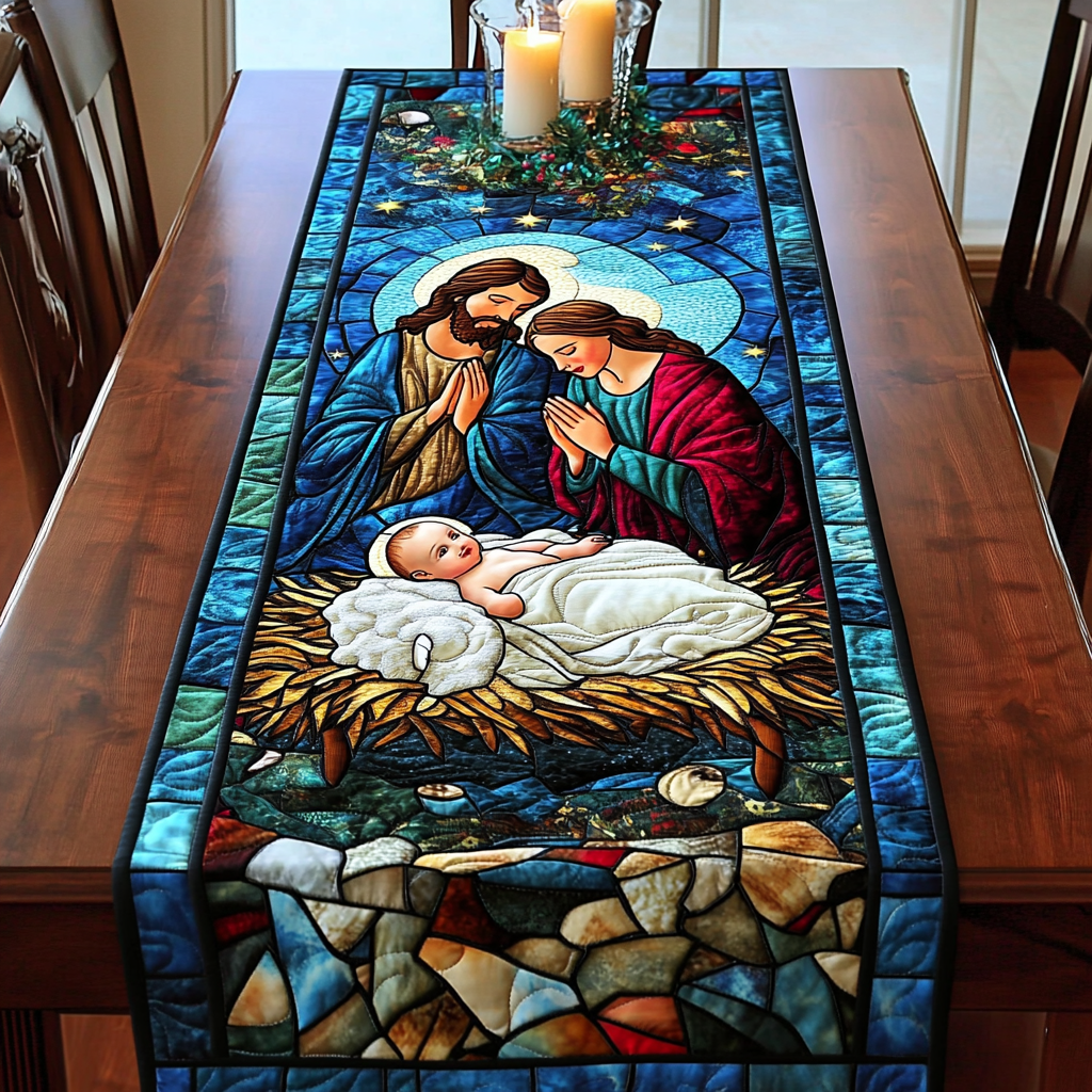 The Season The Reason Quilted Table Runner Christmas Dining Holiday Table Runner Cool Christian Gifts-1