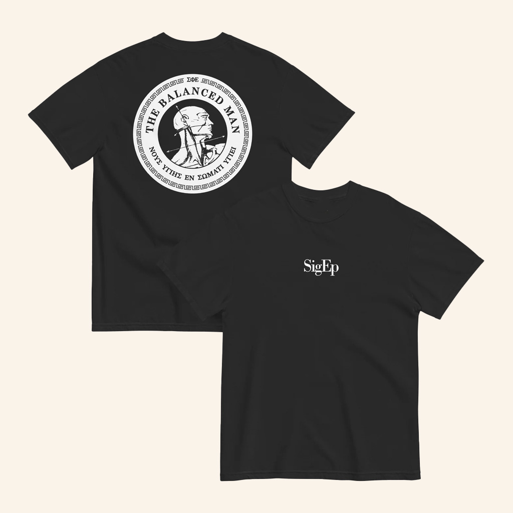 The Sigma Phi Epsilon Merch Sigep Balanced Man In Black T-Shirt Gifts For Him-1