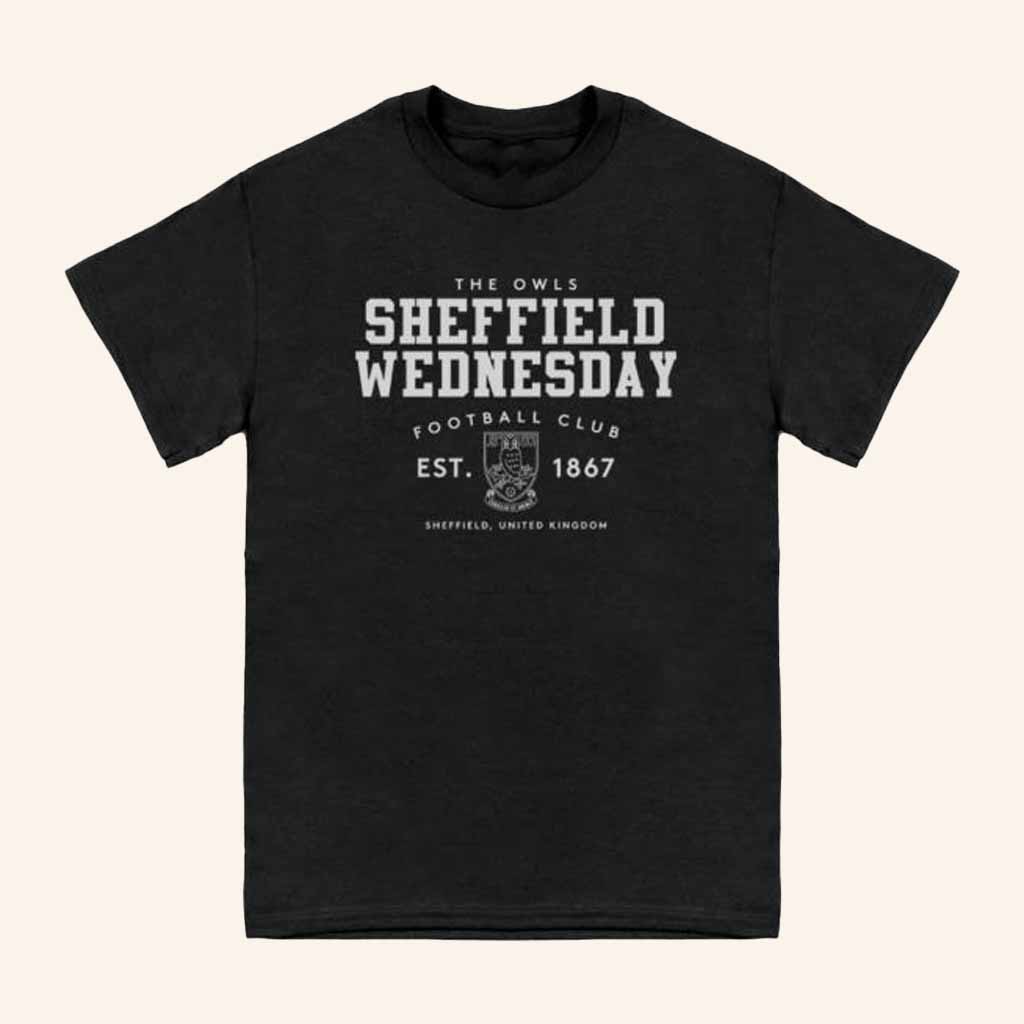 The Terrace Merch Sheffield Wednesday 1867 Black T-Shirt Gift Ideas For Husband-1