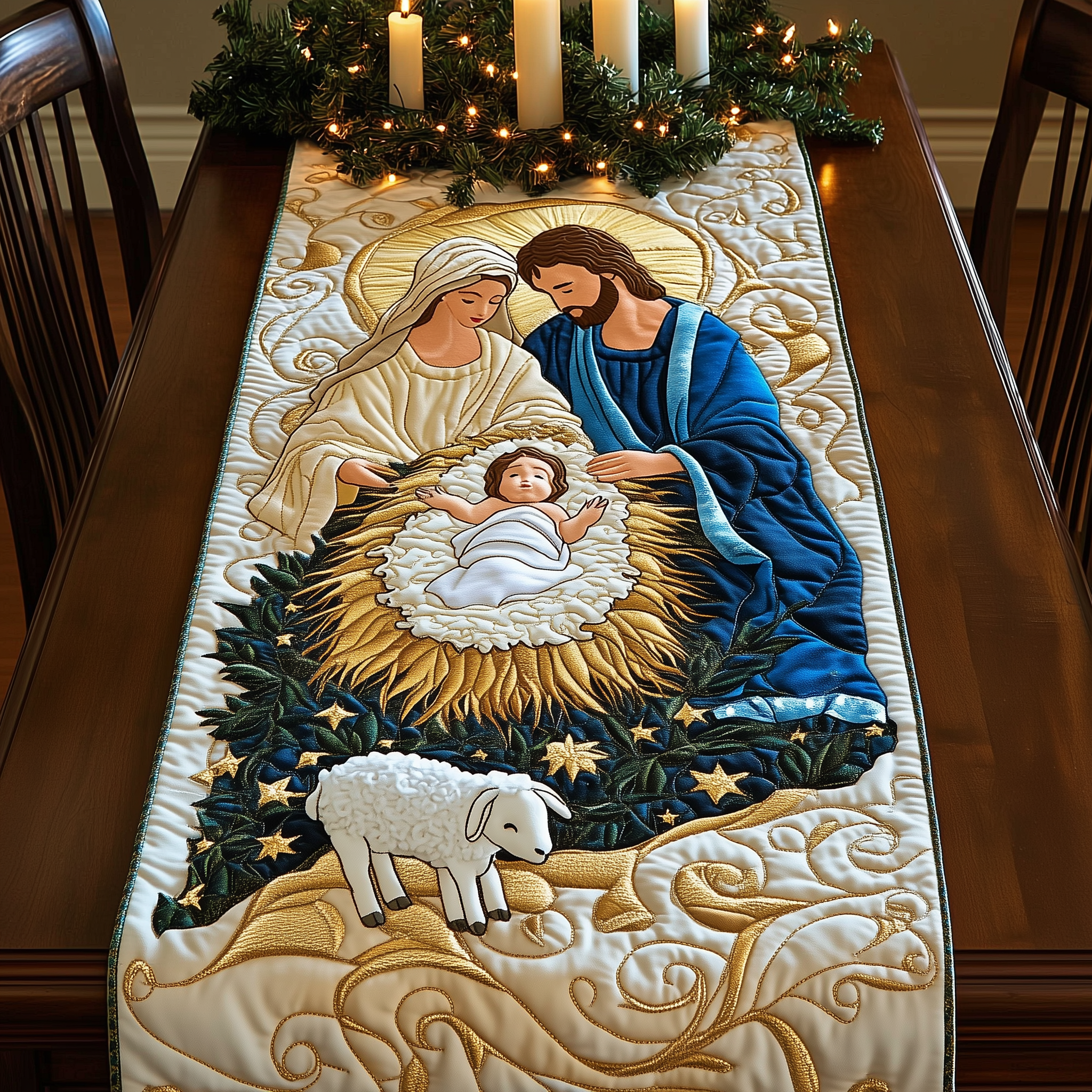 The Whole Reason For The Season Quilted Table Runner Faith Christian Christmas Gifts For Mom Dad-1