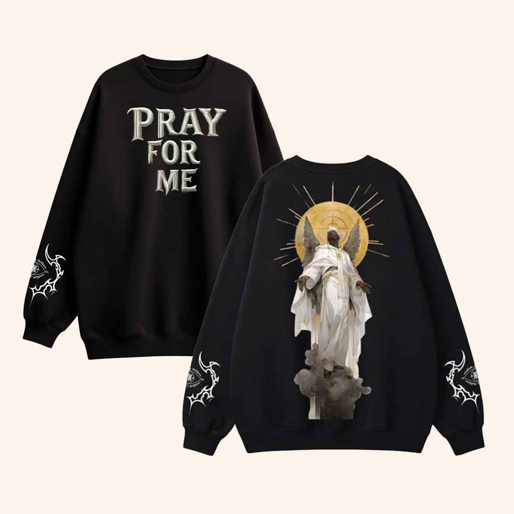 TheBTclub Merch Pray For Me Sweatshirt Birthday Gift Ideas For Girlfriend-1