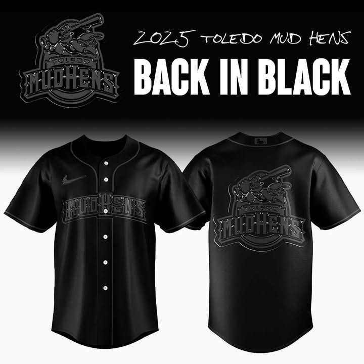 Toledo Mud Hens Back In Black Jersey 2025 Minor League Baseball Team Fan Clothing Gifts-1