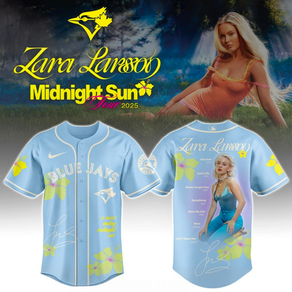 Toronto Blue Jays x Zara Larsson Midnight Sun Tour 2025 Jersey Jays Merch Gift For Her-1