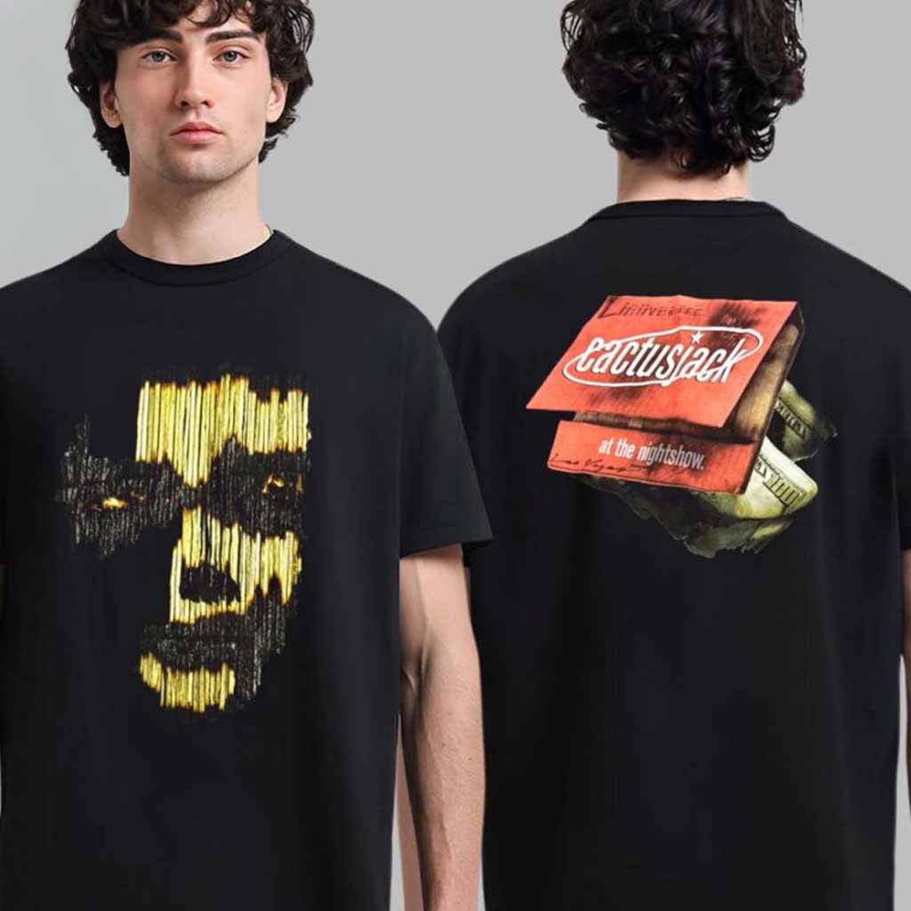 Travis Scott Catus Jack Nighshow Match T-Shirt Travis Scott Merch Gifts For Dad-1
